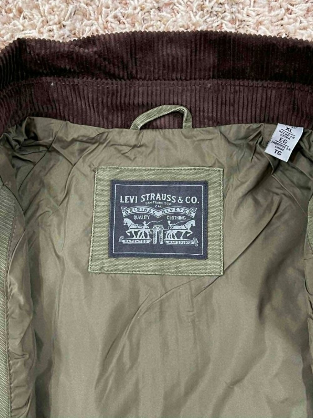 Levi's Women's Shorty Barn Canvas Jacket Green, Size XL (New) - Picture 12 of 16